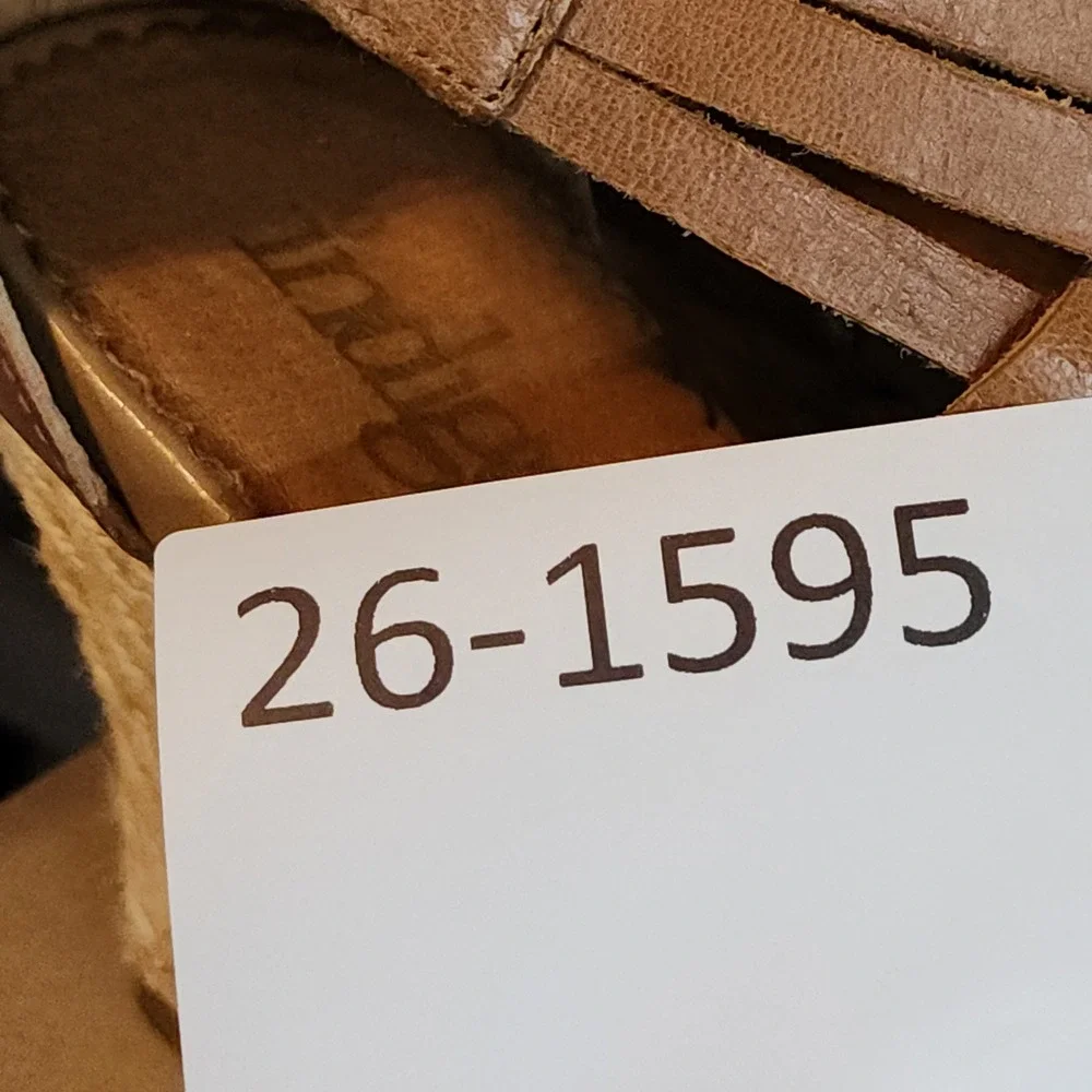 Indigo by Clarks Wedge Sandals 7.5M Wom Brown Leather Espadrille Boho Resortwear